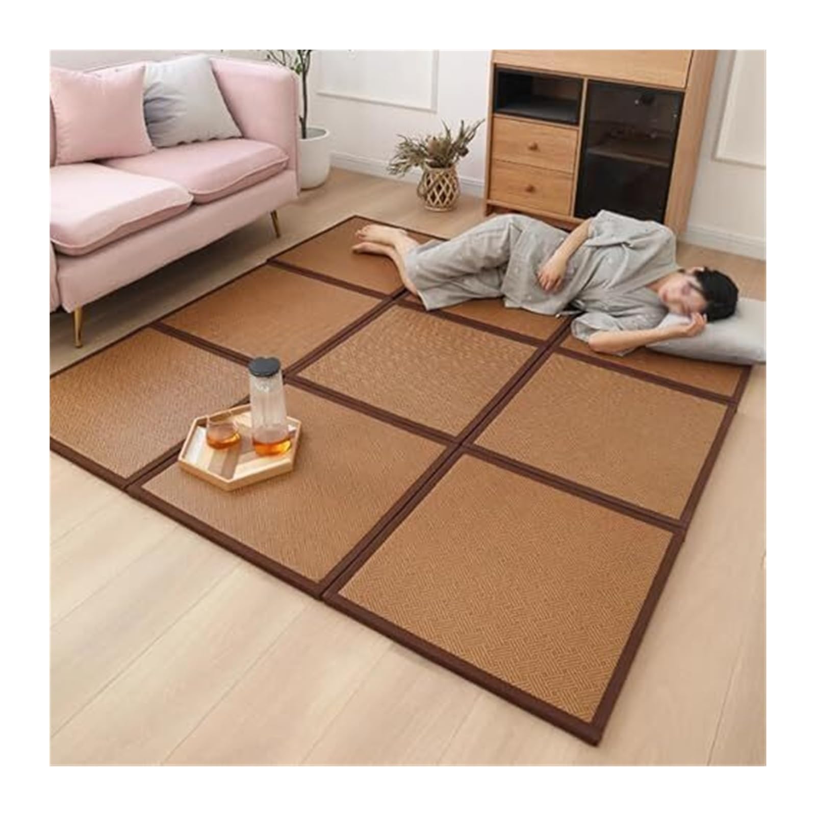 Tapis de Sol Japonais en rotin