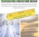 Ni-CD AAA 200mAh 1.2v Solar Batteries 10 Pcs, Triple A 200mAh Rechargeable Battery for Solar Lights, Outdoor Garden Lights, Halloween Light
