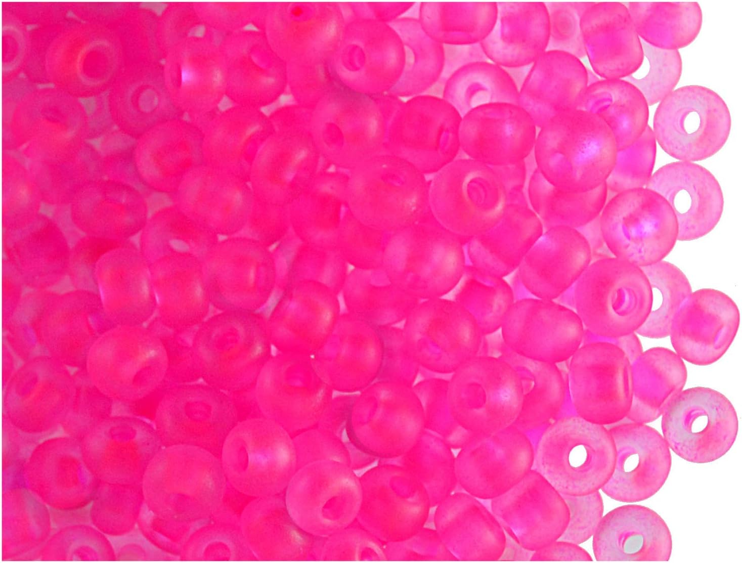0.70oz (20gr) 5/0 NEON (UV-Active) Czech Glass Seed Beads Preciosa Ornela Pink MattePink
