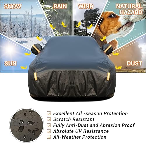 Miniatura 4 de Tecoom Funda impermeable para camión para todo tipo de clima, cubierta exterior completa para lluvia, nieve, sol, protección UV, cierre de puerta