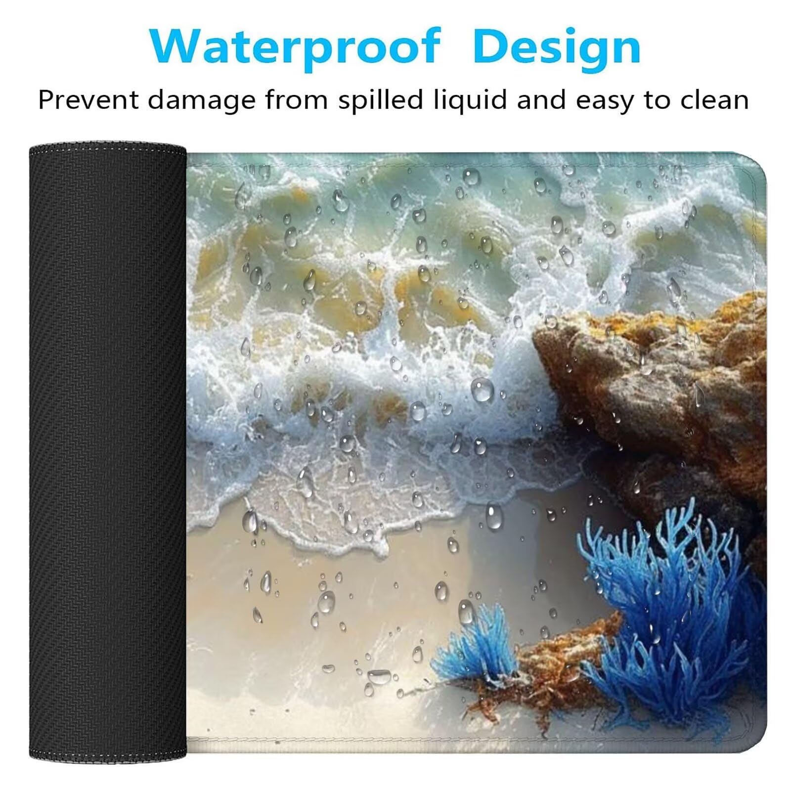 Koralowa podkładka pod mysz duża mata na biurko gracz plaża podkładka pod mysz XXL 1600 x 800 x 3 mm niestandardowa podkładka pod mysz, ochraniacz na biurko matowe akcesoria biurowe, do domu Deco
