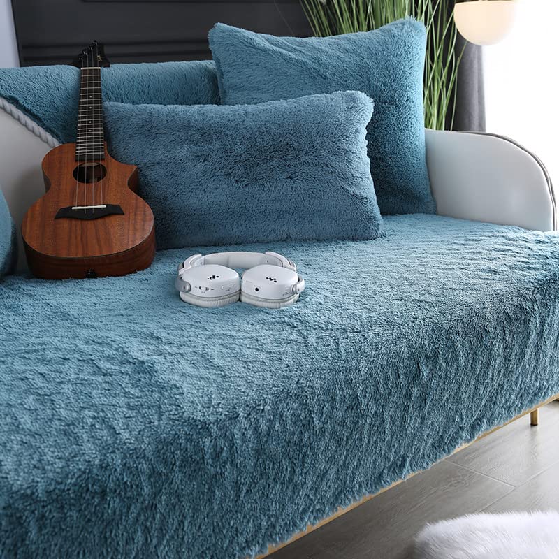 Housse de canapé en velours premium matelassé Konsilsa pour angle droit et méridienne