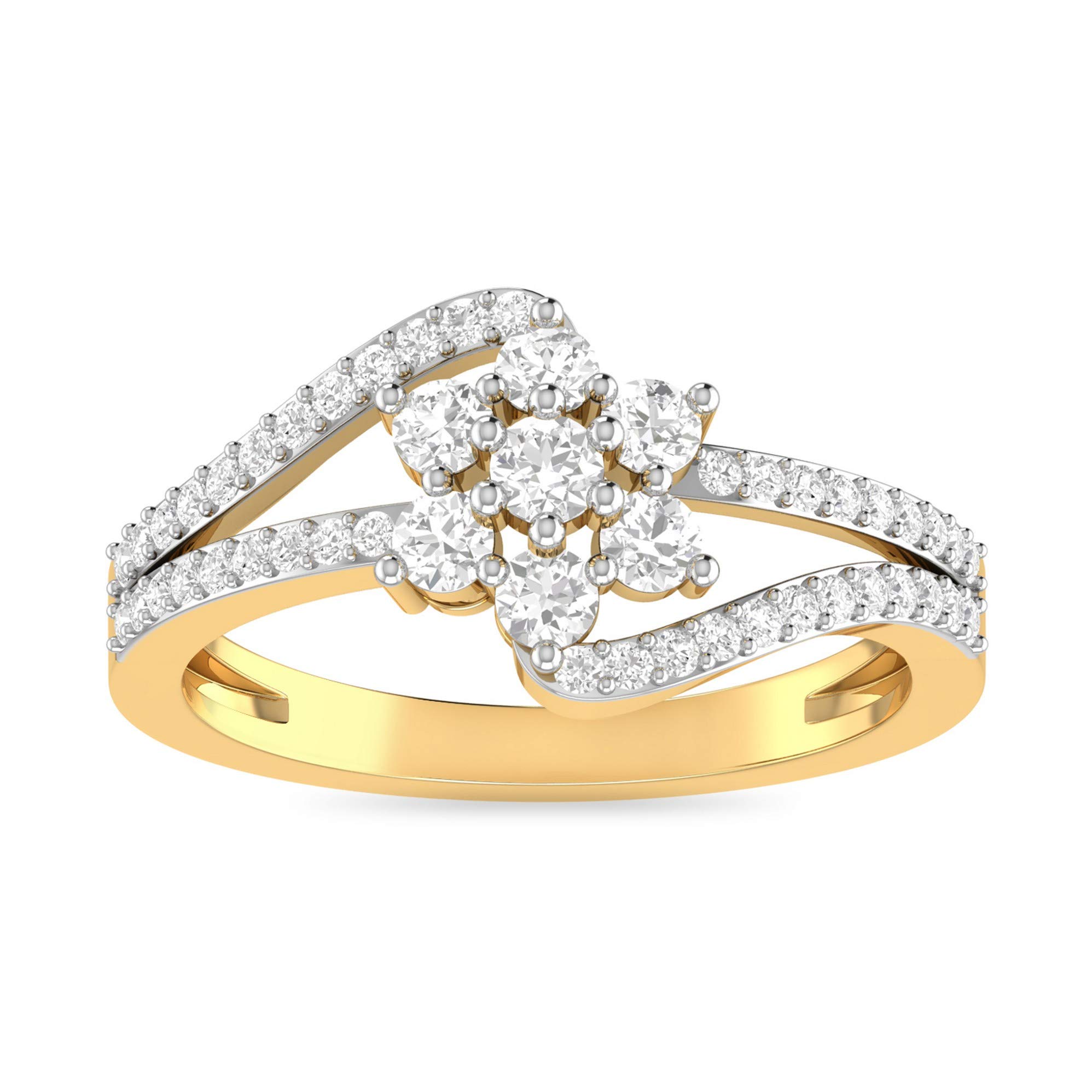 14k (585) Yellow Gold and Solitaire Ring for Women