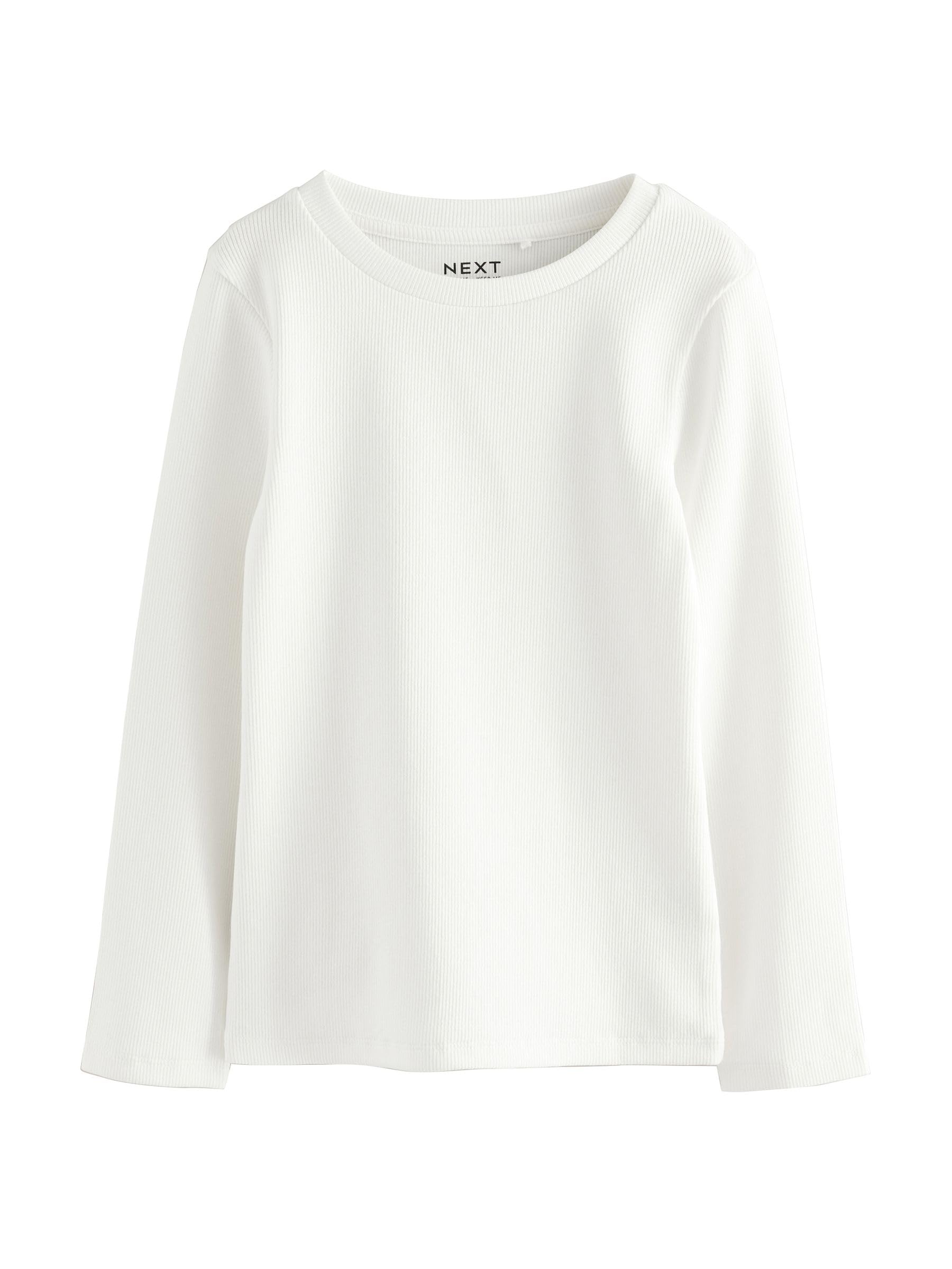 NEXT Mädchen Gerippte Langarm-T-Shirts, 4er-Pack