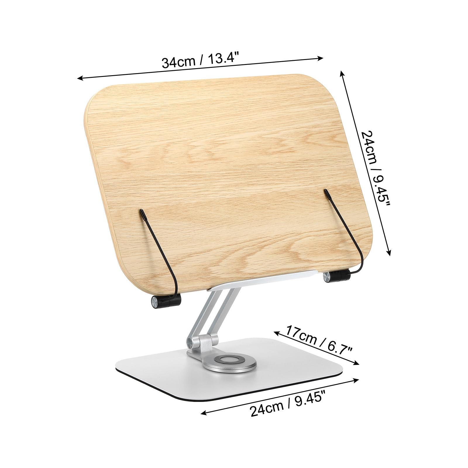 QUARKZMAN Libreria per Lettura Regolabile Libro Supporto con 360° Girevole Base Scrivania Supporto Libri Cucina con Flessibile Fermapagina per Libri Portatile
