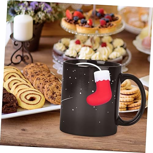 Miniatura 3 de Angoily Infusor de hojas de té sueltas de colador Infusores de té sueltos en forma de calcetines de Navidad - Difusor de bolsa de té lindo para taza