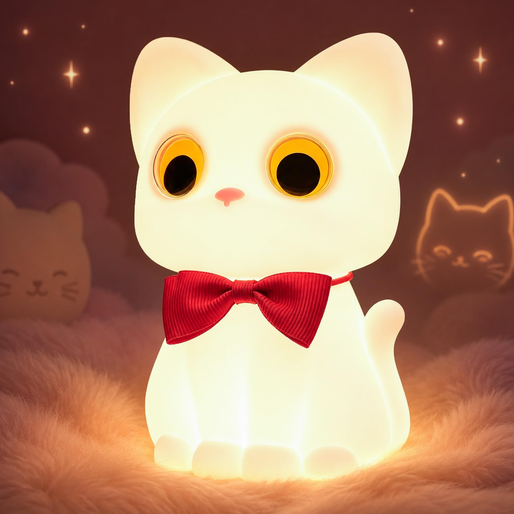 OkiyiD Cat Silicone Night Light, Nursery Night Lamp for Kid Baby Girls Boys