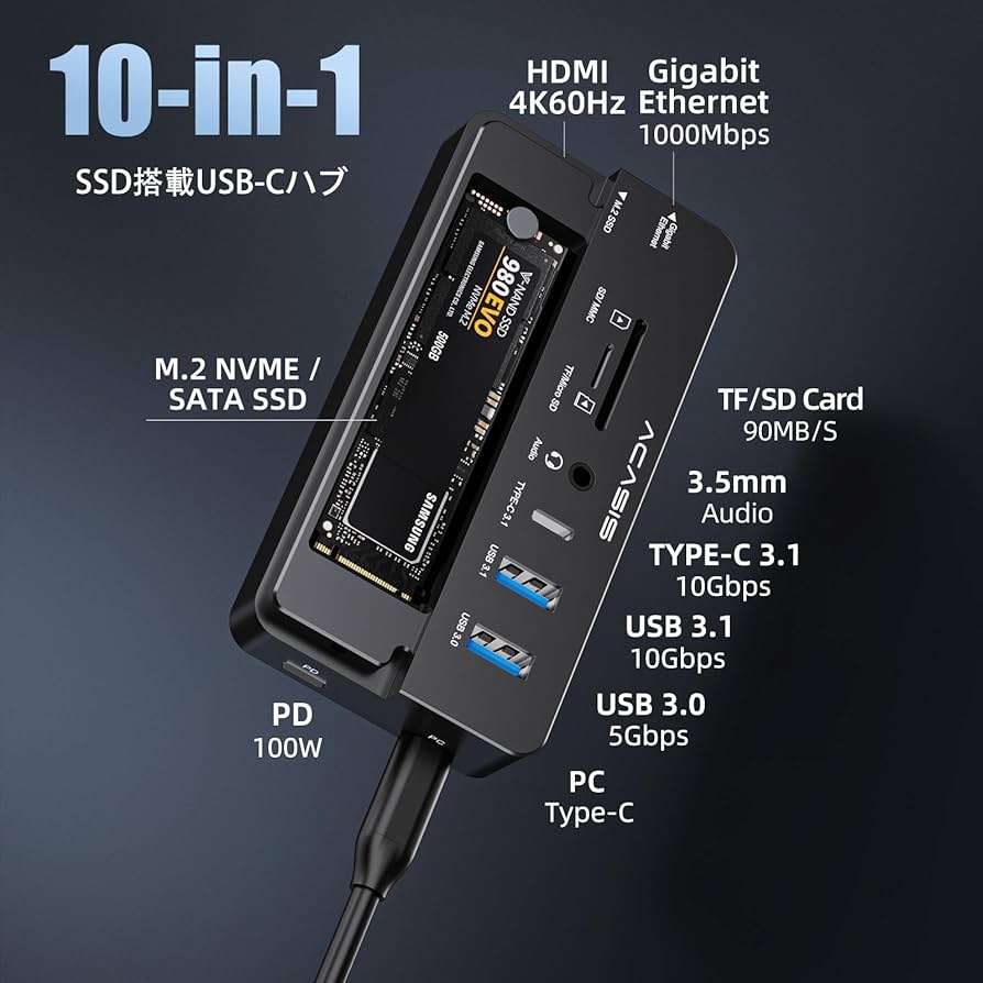 Amazon.co.jp: ACASIS USB C Hub and SSD Enclosure, Laptop