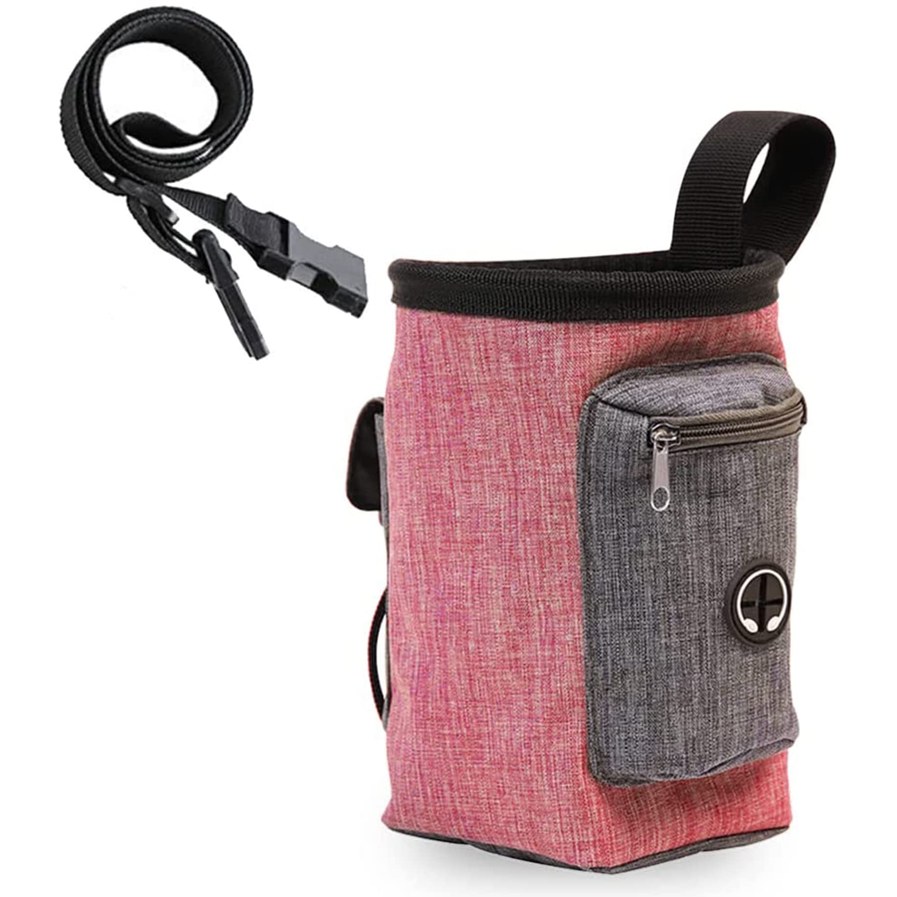 SUNNOW Dog Treat Pouch, Pet Treat Pouch for Dog Training Puppy Treat Pouches with Adjustable Waistband for Travel or Outdoor Use(Red)