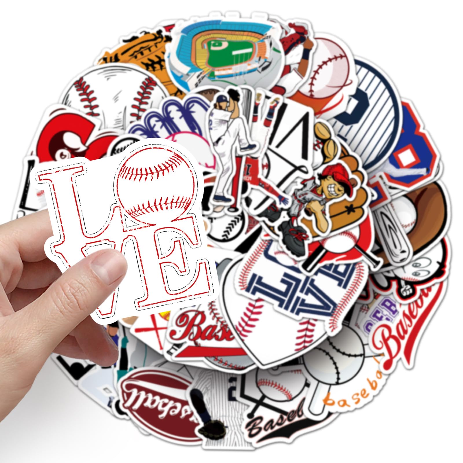 50PCS Cartoon Baseball Stickers for Teens Boys Girls Kids Adults,Sport Graffiti Waterproof Decals for Laptop Water Bottle Luggage Notebook Car Bike Computer Phone Helmet Skateboard Bicycle - Image 4