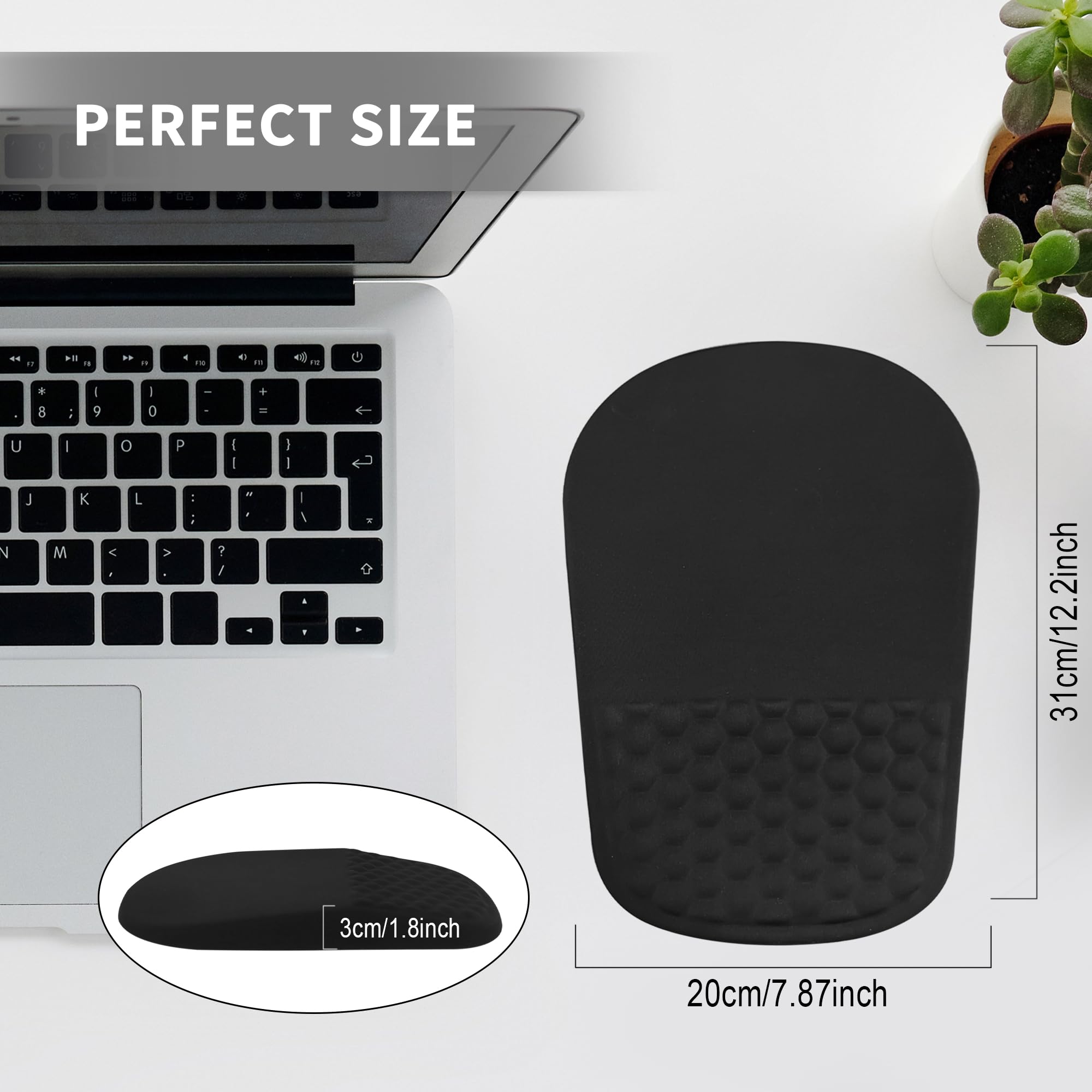 Ergonomic Mouse Pad with Wrist Support Comfortable Memory Foam Mousepad with Massage Design and Non-Slip PU Base Wrist — view 3