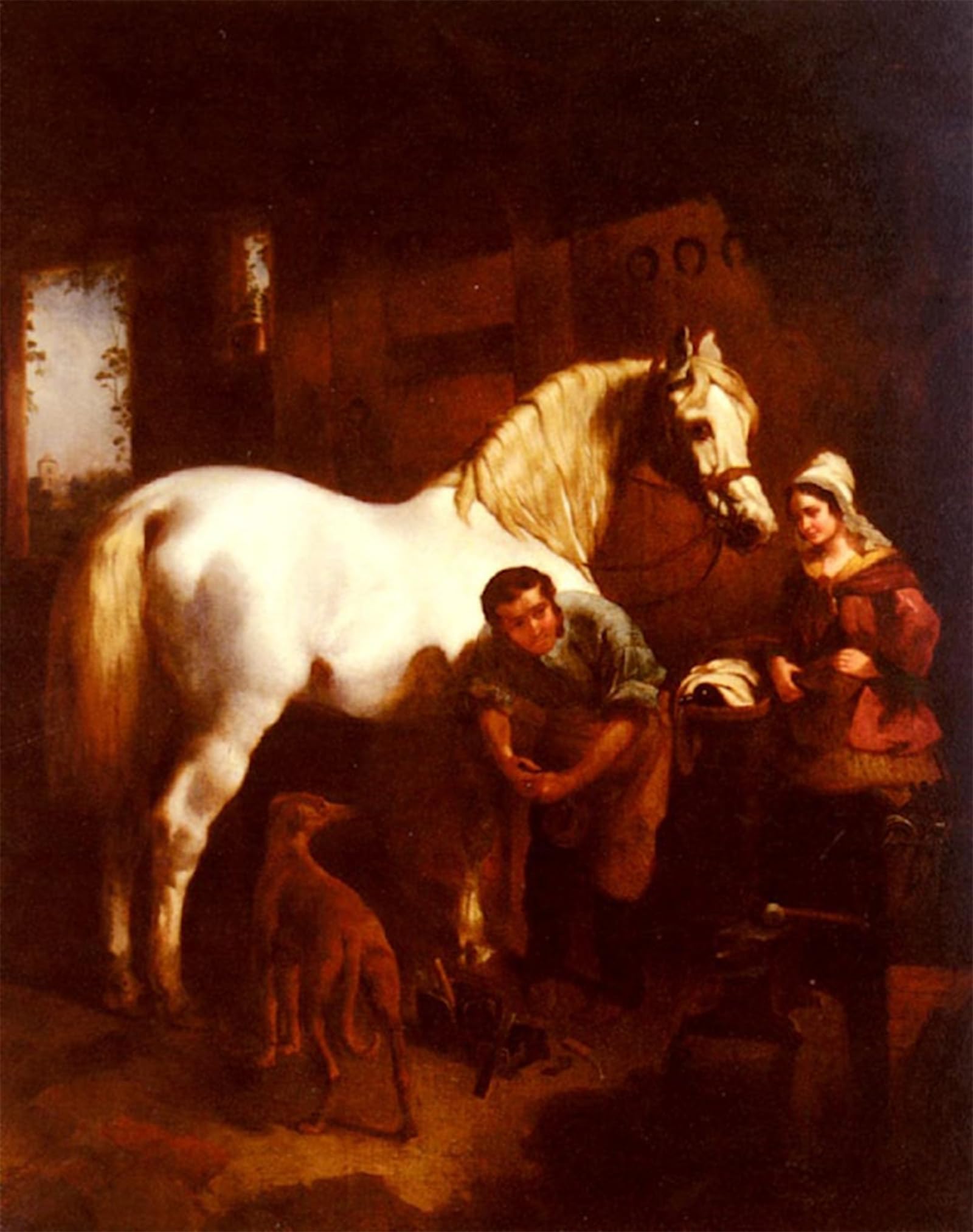 SERENDIPITP Vintage Wall Art Canvas Nordic Poster Canvas Print Picture the Village Blacksmith by John Frederick Herring Snr Wall Art Poster for Home Decor 60x90cm