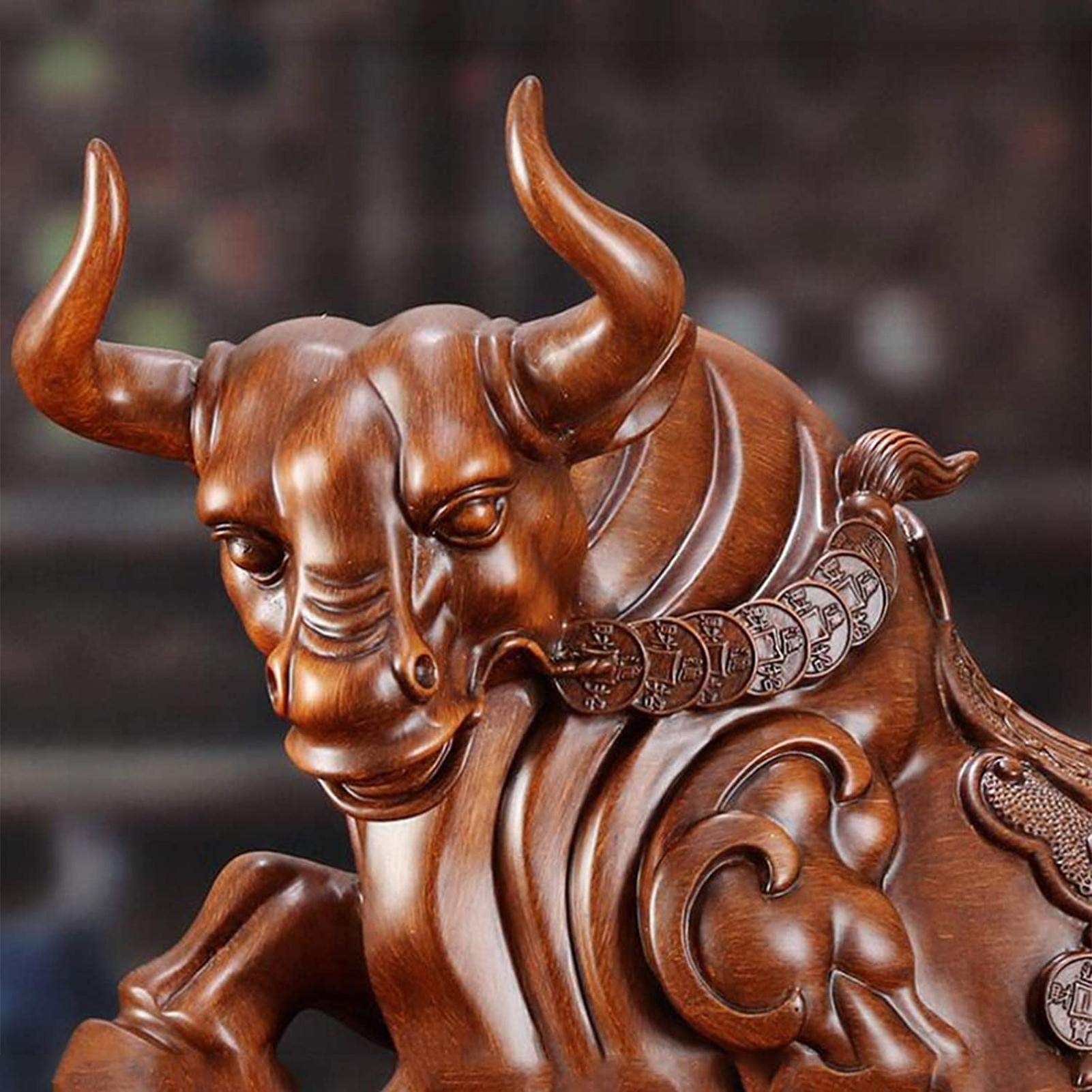 Amazon.co.jp: 中国の彫像収集可能な風水中国の干支の牛の置物の装飾