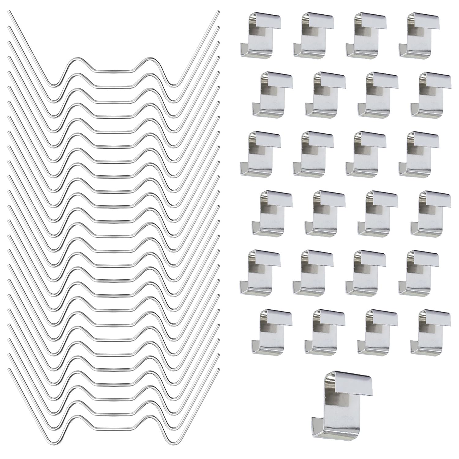 100 pcs Greenhouse Glass Clips, Green House Clips for Glass Pans, Garden Greenhouse Glazing Fixing Clips, Stainless Steel Glazing Clips for Glass House Panels(50 W Glazing Clips & 50 Z Overlap Clips)