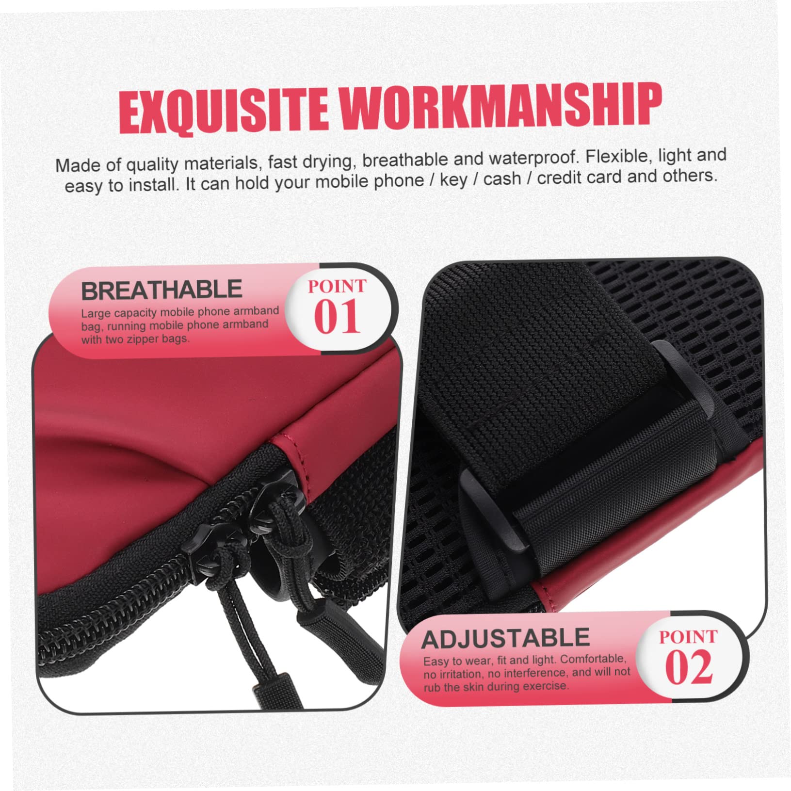 DOITOOL 4pezzi Armband Per Braccio e Fitness Per e Allenamenti All Compatibile Smartphone Dimensioni