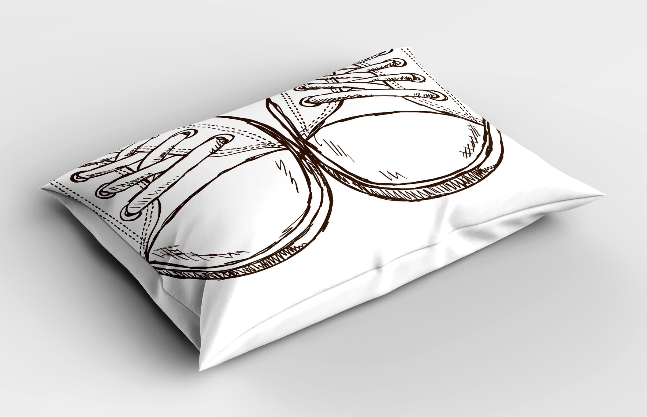 Ambesonne Hipster Pillow Sham Set of 2, Sneakers in Hand Drawing Style Casual Footwear Teenager Urban Lifestyle Theme, Quality Microfiber Bedding Item for All Seasons, 26