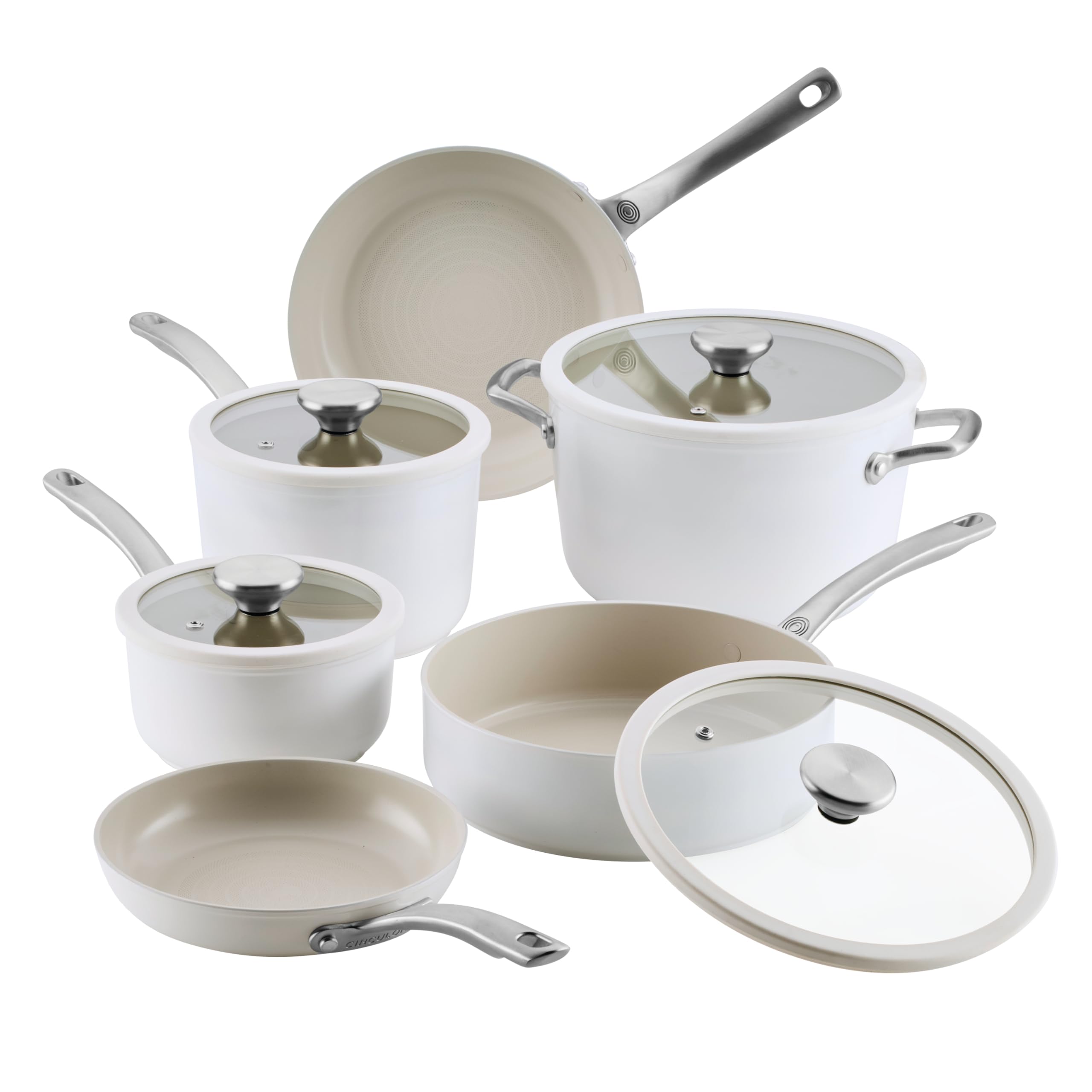 Circulon Halo With Laserdefense Set Of 6 Induction Hob Ceramic Non Stick Pots & Pans