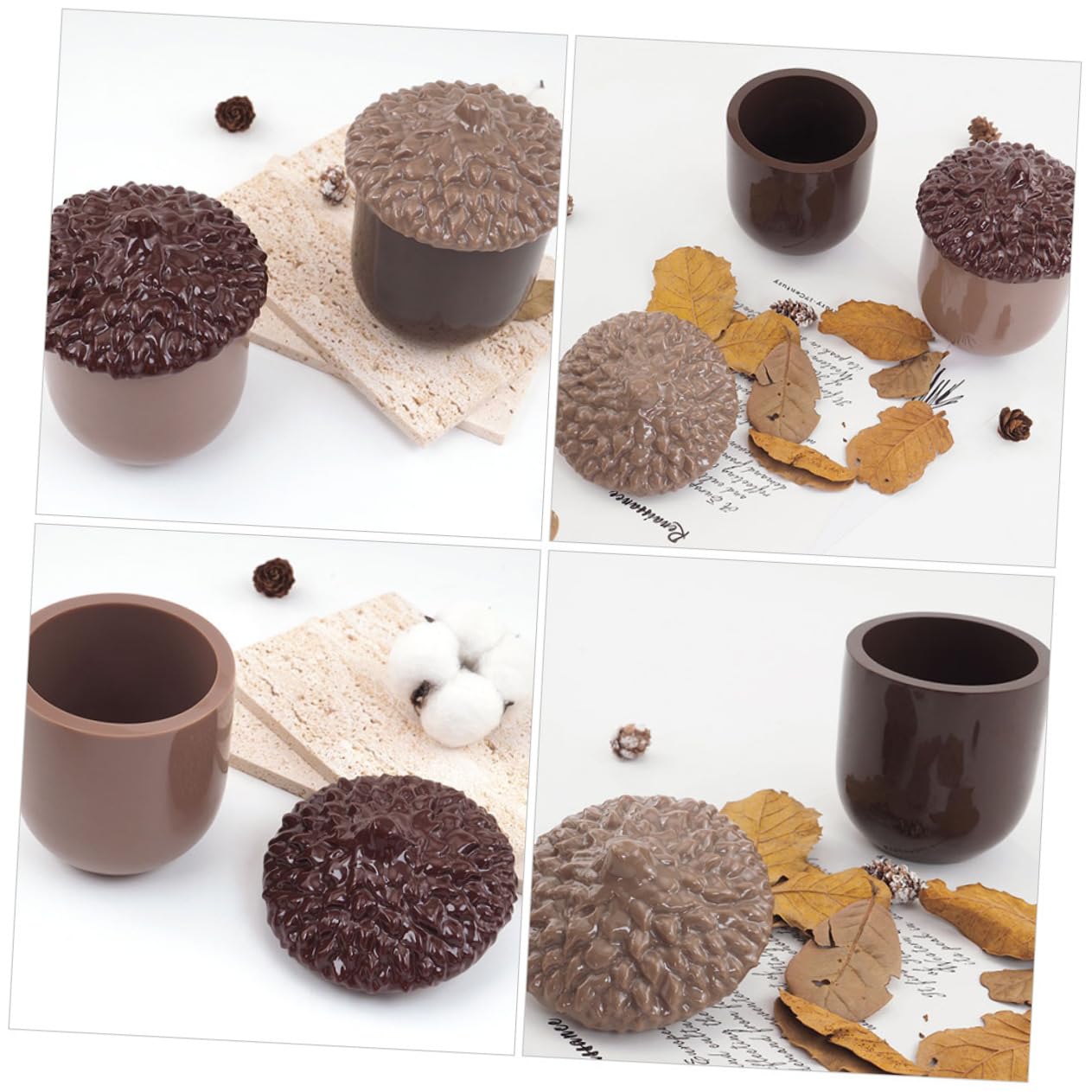 Lurrose 3 Pièces Accessoire Bricolage Decoration Stockage Pots décor Moule Bougie Moule à panettone Moule en Silicone pour bonbonnière moules de fête en Silicone Gel de silice