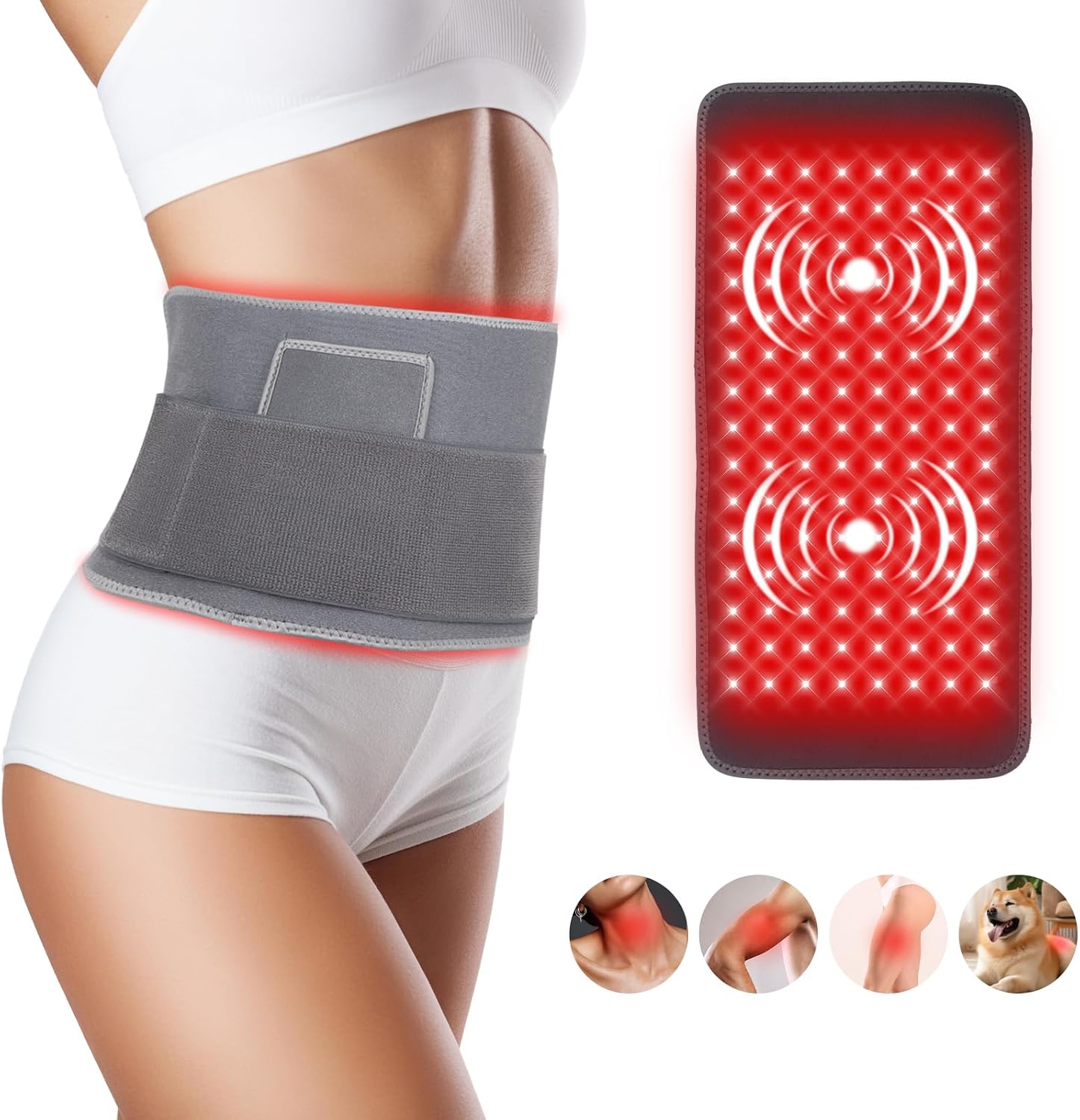 Azilaser Infrared Light Therapy Heating Pad with Vibration Massager