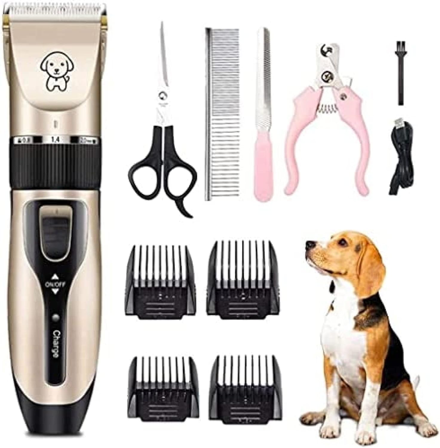 Cordless Rechargeable Persian Cat Trimmer Electric Silent Cat Trimmer with 4 Combs Professional Pet Grooming Without Accessories Grooming Kit for Dogs