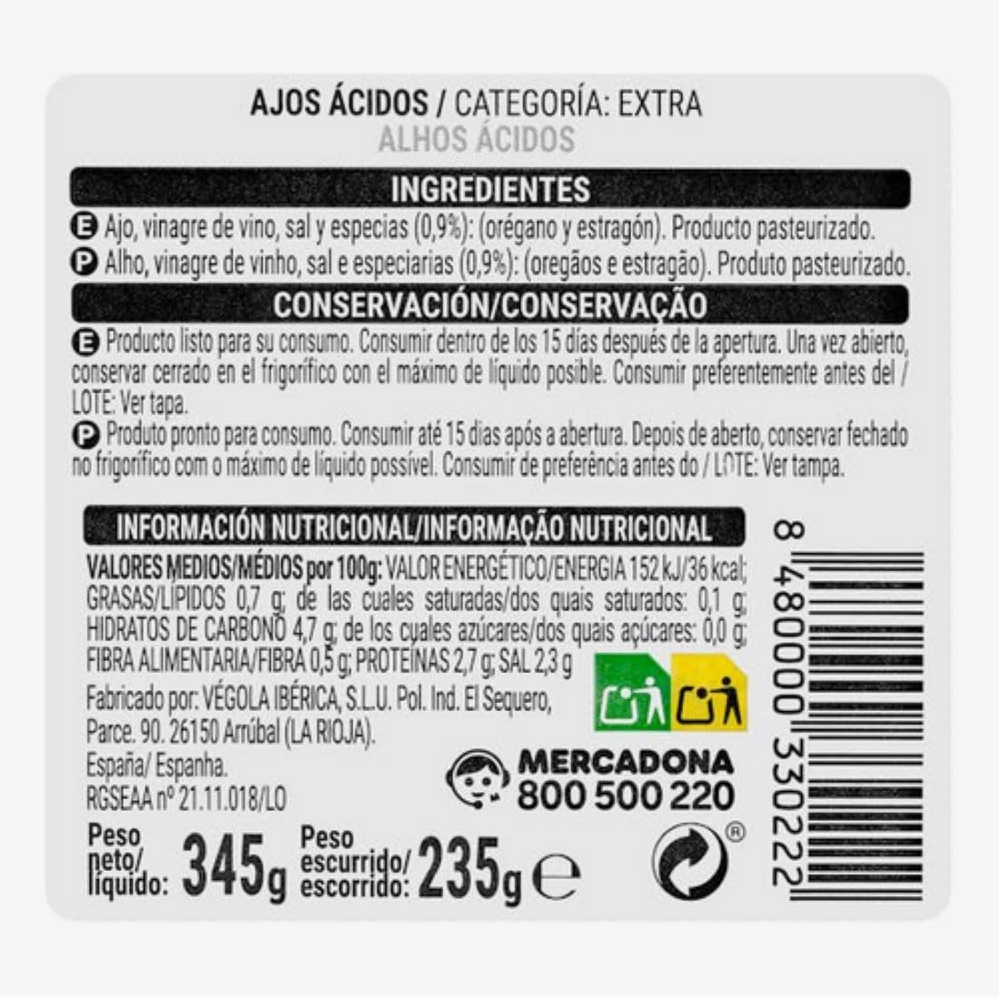 Marinierter Knoblauch Hacendado 4er-Pack