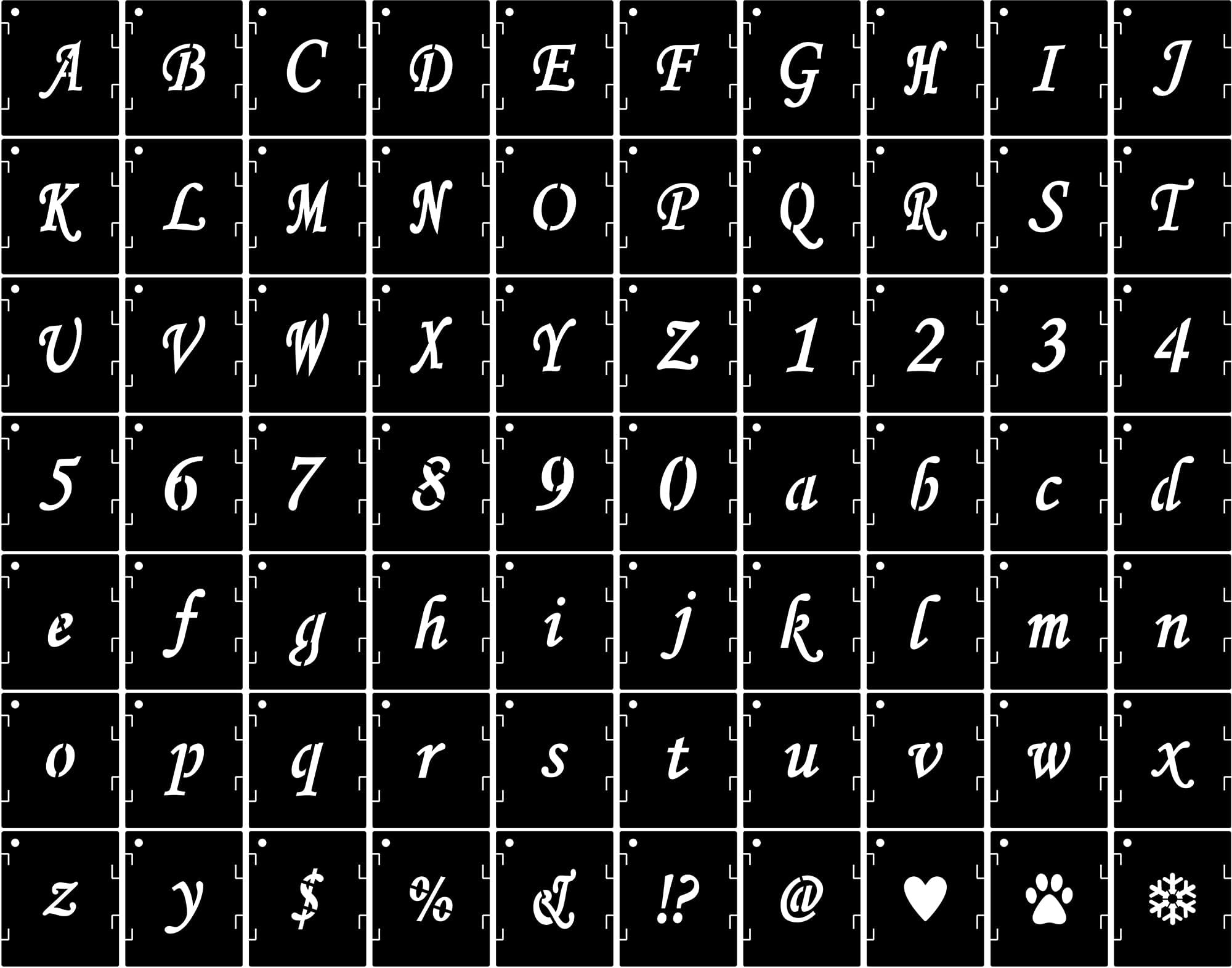 Amazon.com : Mossdecal Alphabet Letter Stencils 4 inch Reusable Plastic ...