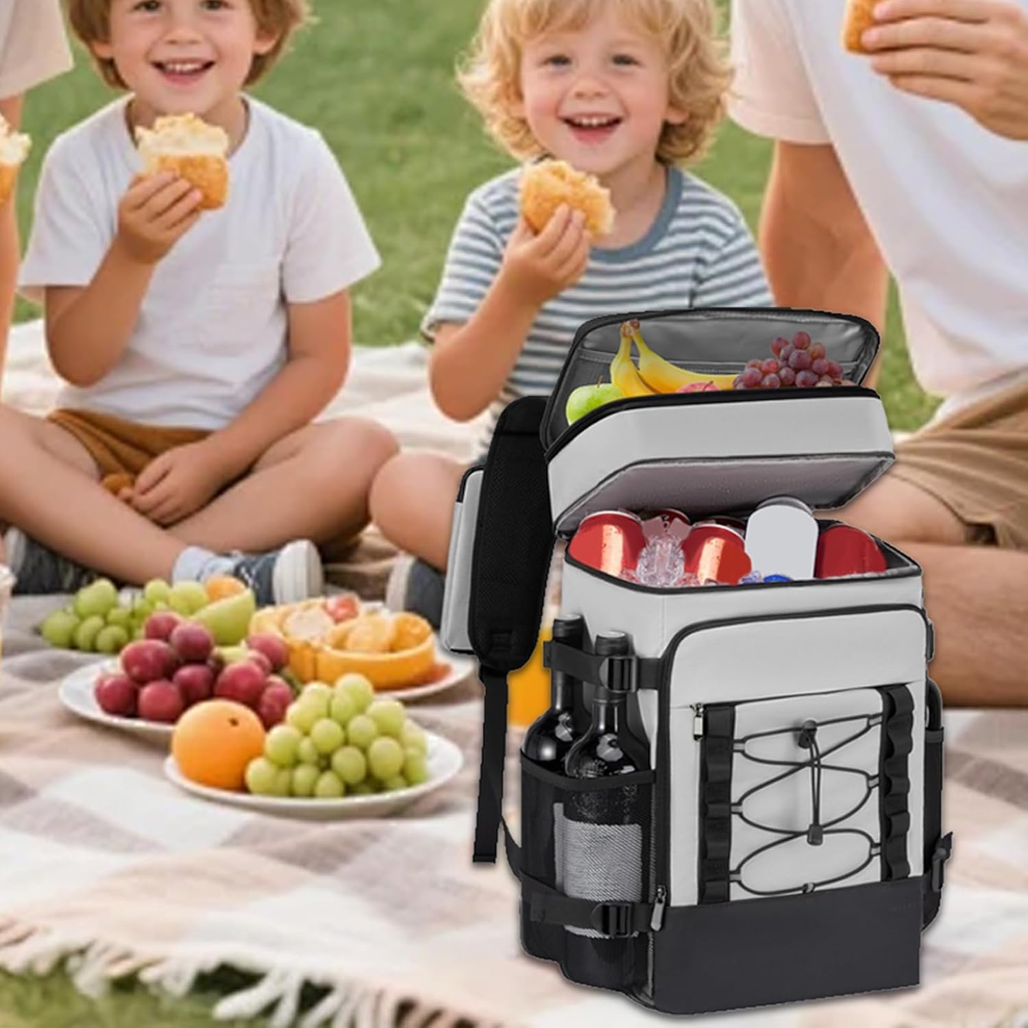 クーラーバッグ | 断熱防水仕様 保冷リュック | 再利用可能 ソフト保冷トート アウトドア キャンプ ハイキング 釣り ピクニック