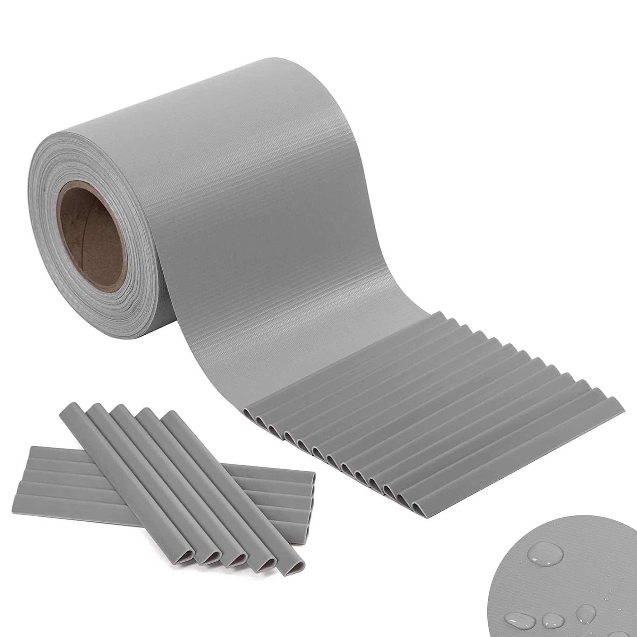 Frangivista Recinzione in PVC, Telo Oscurante per Balcone 19cm x 35m, Strisce Protezione della Privacy per Giardino Incluse 25 clip di fissaggio (GRIGIO CHIARO)
