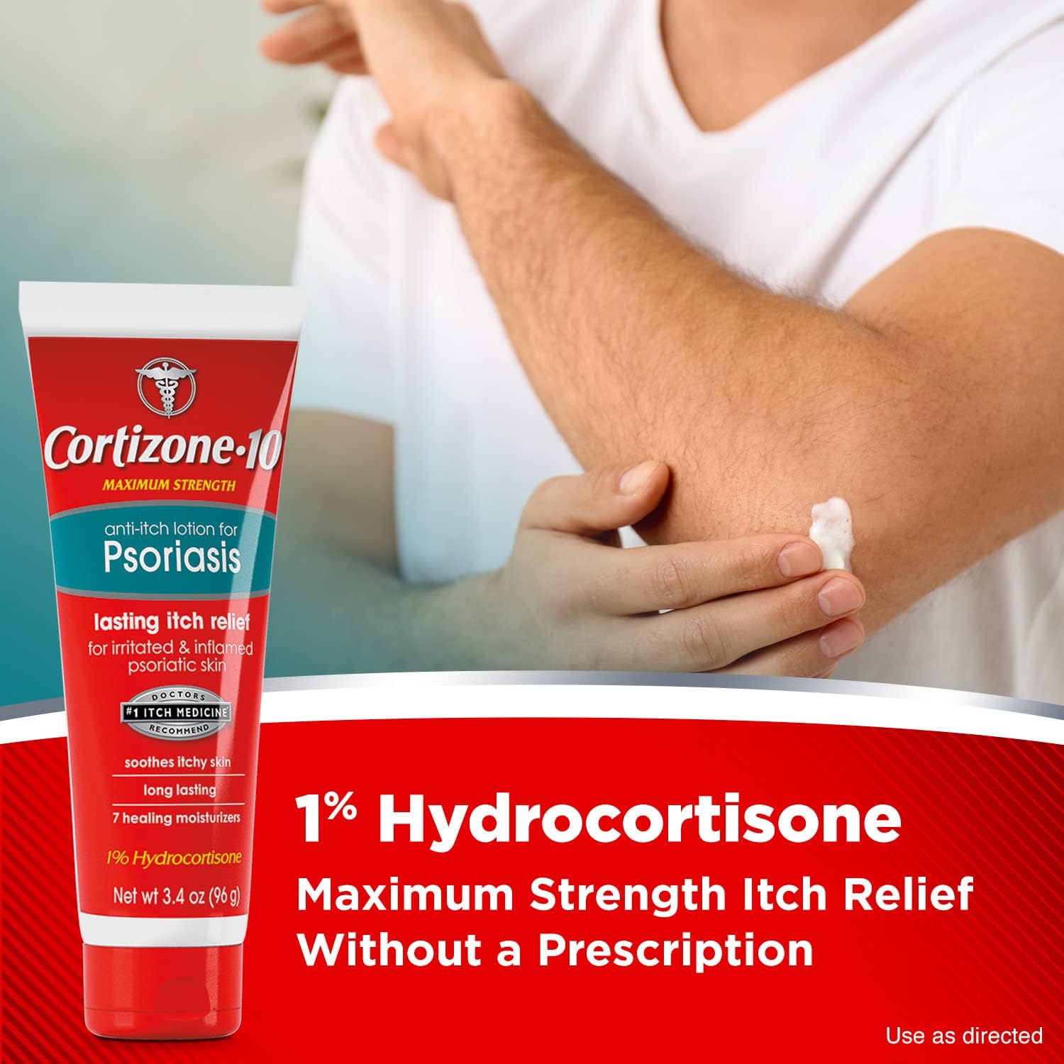 Cortizone 10 Loción antipicazón para psoriasis de 34 onzas máxima ...