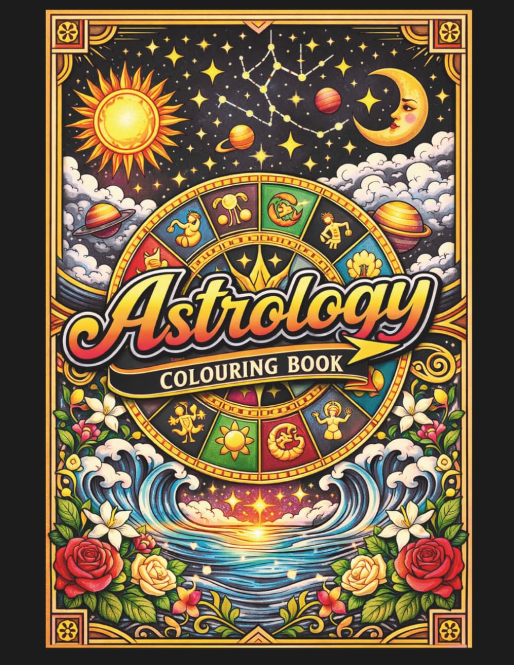 Astrology Colouring Book for Adults: Zodiac Signs, Planets, Houses and Celestial Designs for Relaxation, Mindfulness and Stress Relief