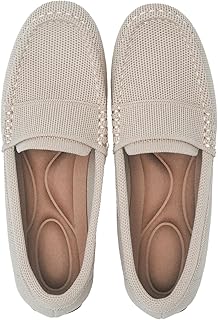 Women's Lightweight Knitted Loafers Casual Flat Shoes Comfortable Boat Shoes Flat Bottomed Breathable Shoes