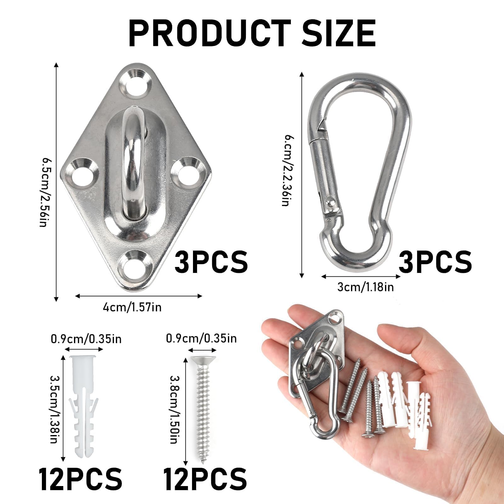 3 Pack Resistance Band Wall Mount, Exercise Anchors Hooks for Wall, Space Saving Workout Resistance Bands for Beginners, Athletes, Fitness Enthusiasts, Home Gym, Suspension Trainer, Stretching