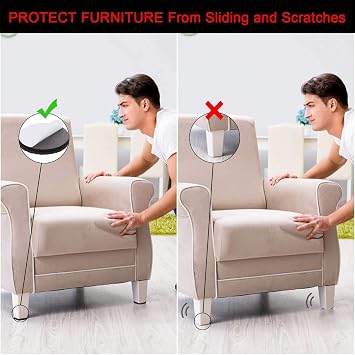 Yelanon Non Slip Furniture Pads -56 pcs(1+2) Furniture Grippers, Non Skid Furniture Legs,Self Adhesive Rubber Furniture Feet, Anti Slide Furniture Hardwood Floor Protector for Keep Couch Stoppers