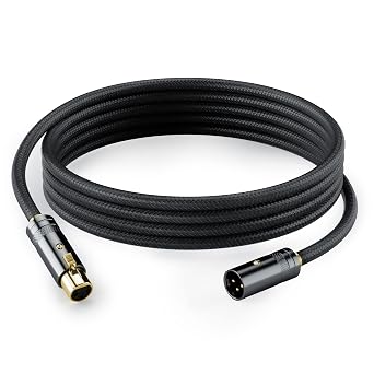 HiFind XLR Cable Microphone Cable 10 Ft Real Hi-Fi Sound-Silver Plated Copper-Spring SR Balanced XLR Speaker Cable,3-Pin Shielded Male to Female Mic Cord,DMX Stage Lighting Cable for Speaker Systems