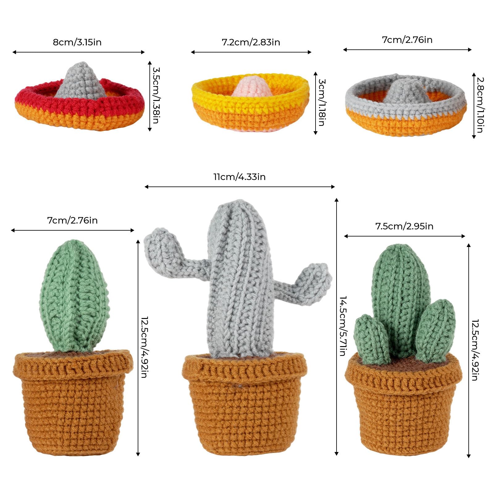 JasCherry Kit de crochet, kit de animales para principiantes adultos, regalo de crochet DIY con video instructivo paso a paso, hilo suave, manualidades de tejido - Cactus