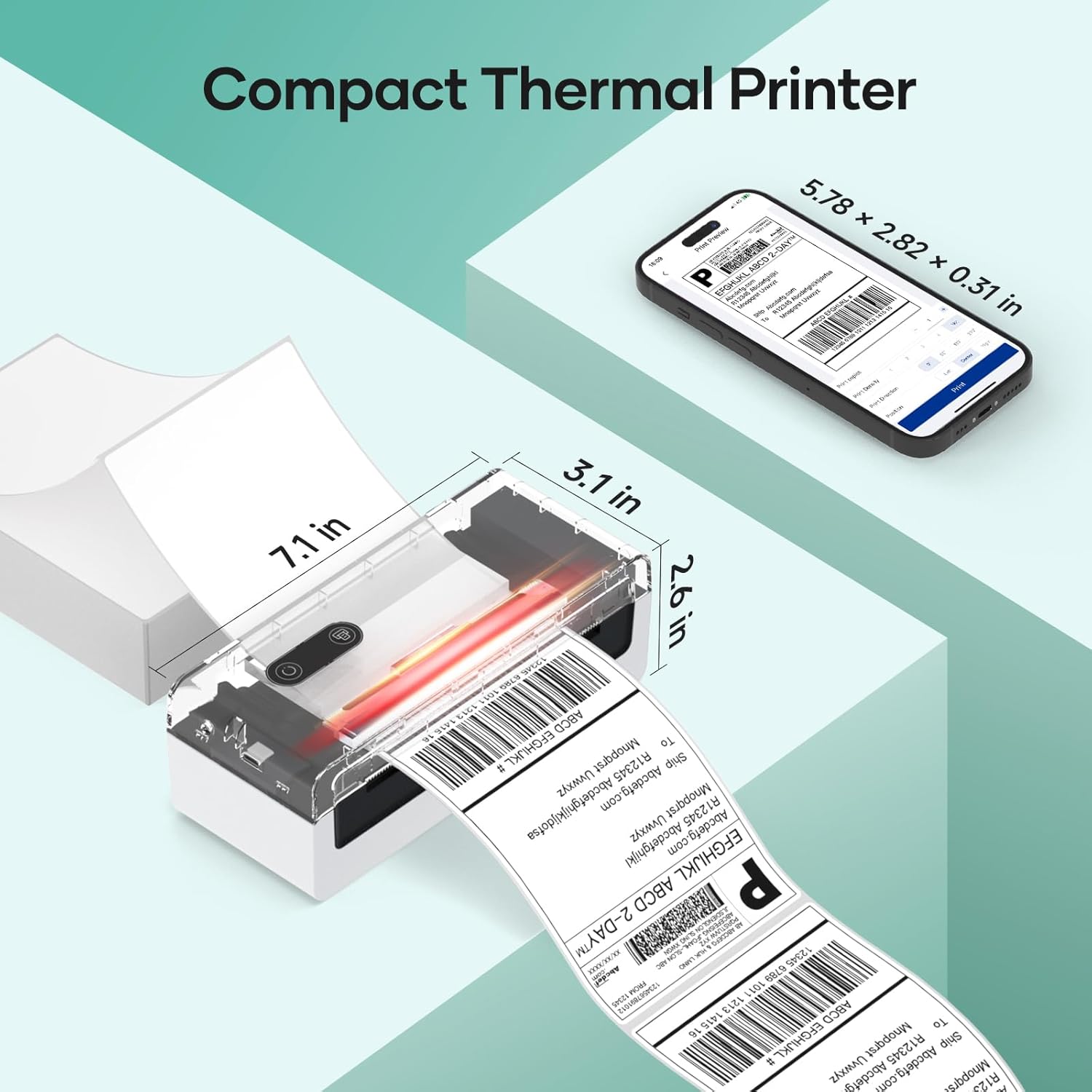 iDPRT Shipping Label Printer 4x6 Bluetooth Thermal Label Printer for Small Business and Shipping Package, Support Android, iPhone, Windows, macOS, Widely Used for Amazon, Shopify, Ebay, White