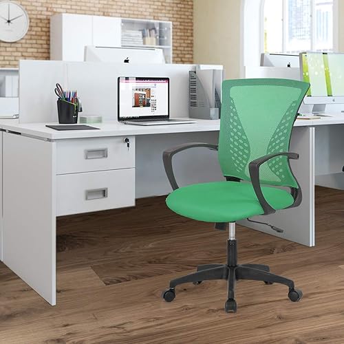 Miniatura 6 de Silla de trabajo de malla, silla de escritorio de oficina en casa, silla de oficina ajustable, silla ergonómica para computadora con reposabrazos,