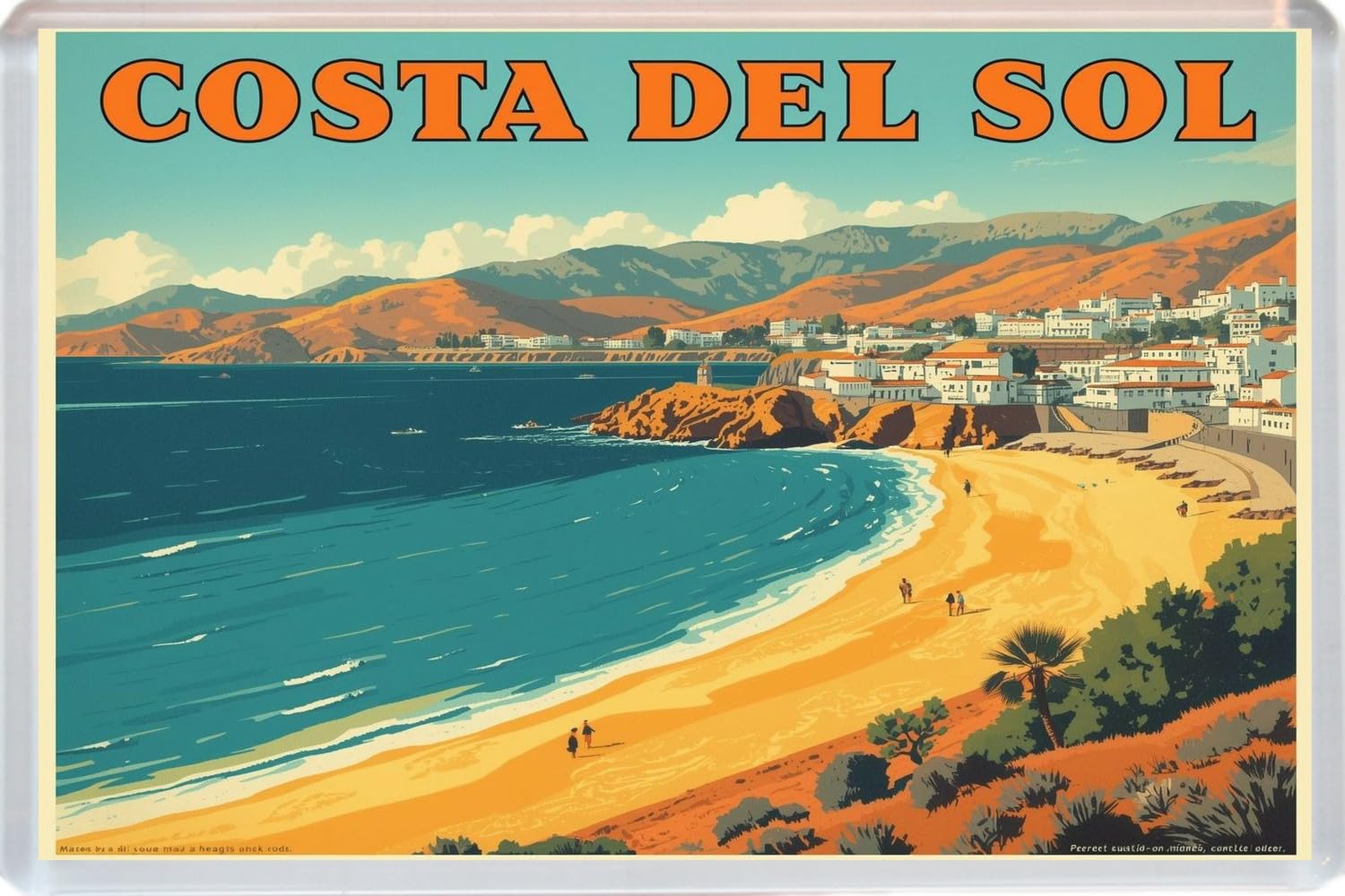 Baked Bean Store Multicolor Costa Del Sol - Spain - Jumbo Artistic Fridge Magnet 96 X 67Mm Bbsfhm3515