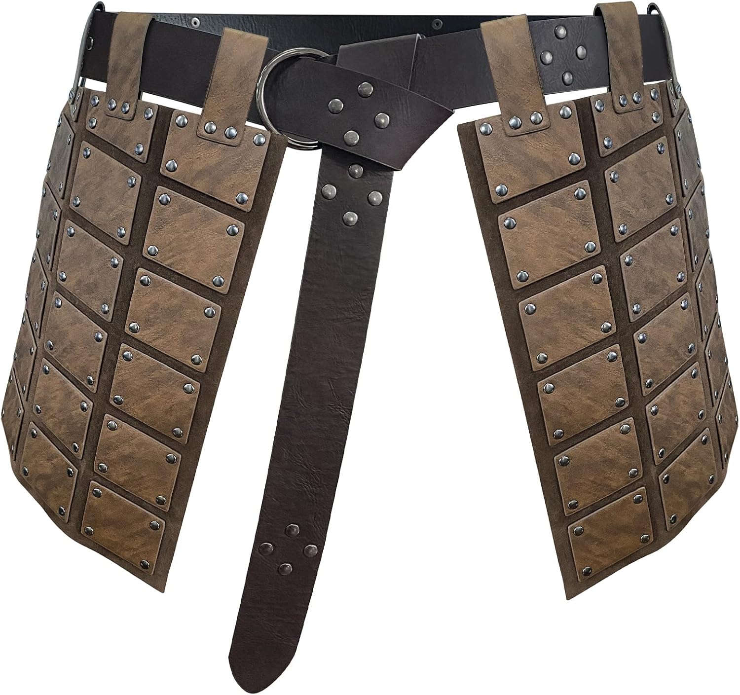 HiiFeuer Medieval Faux Leather Thigh Armor, Retro Double Sides Waist Armor with Belt, Mercenary&Knights Skirt Armor for LARP - Image 2