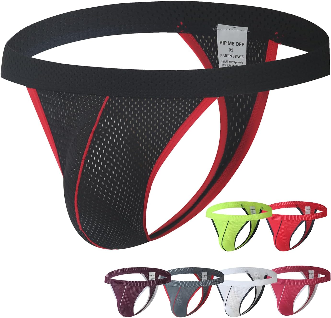 KAREN SPACE Men's Thong Underwear Sports Supporter Mens G-String Thongs Breathable Mesh Seamless