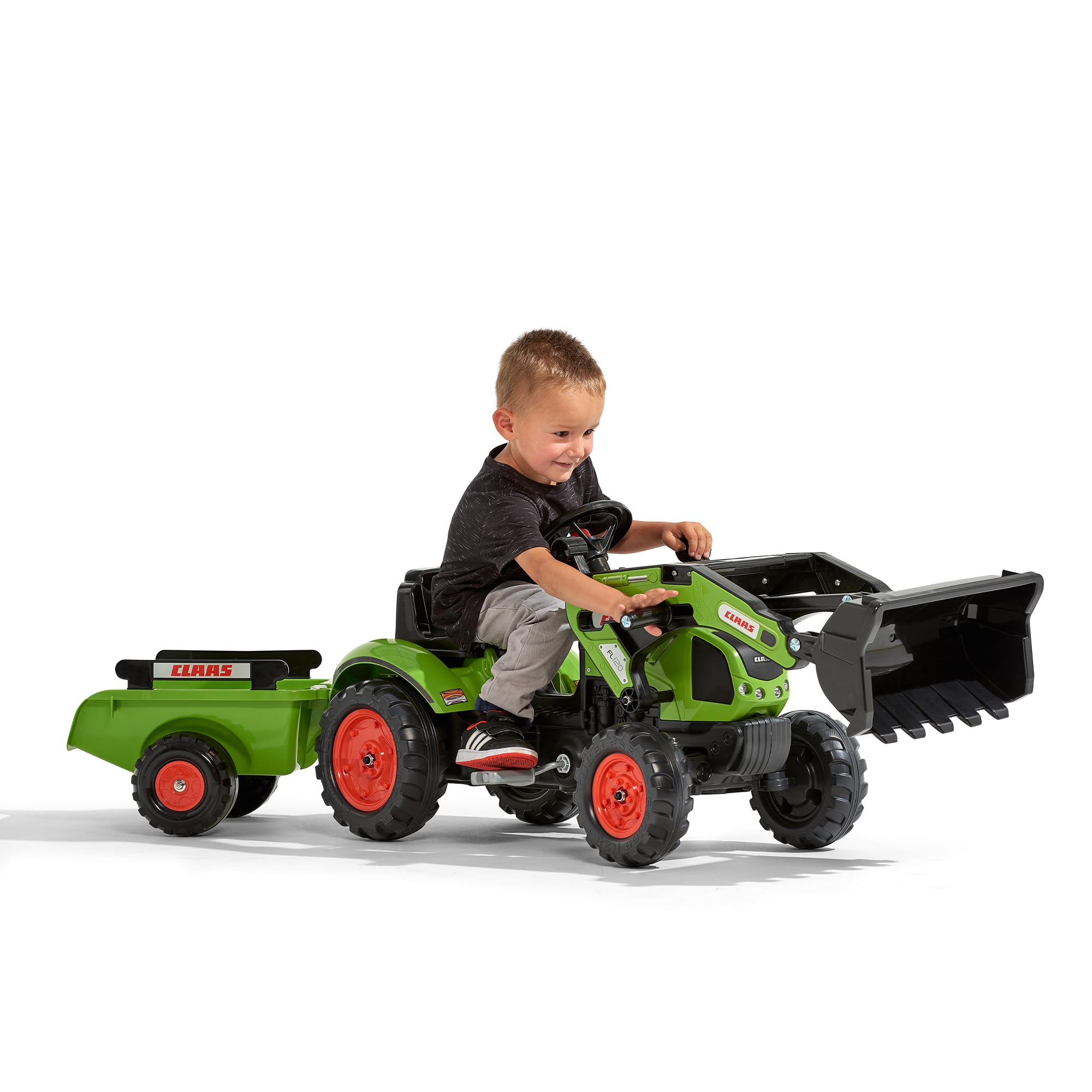 CLAAS Tractopelle Arion 410 avec remorque