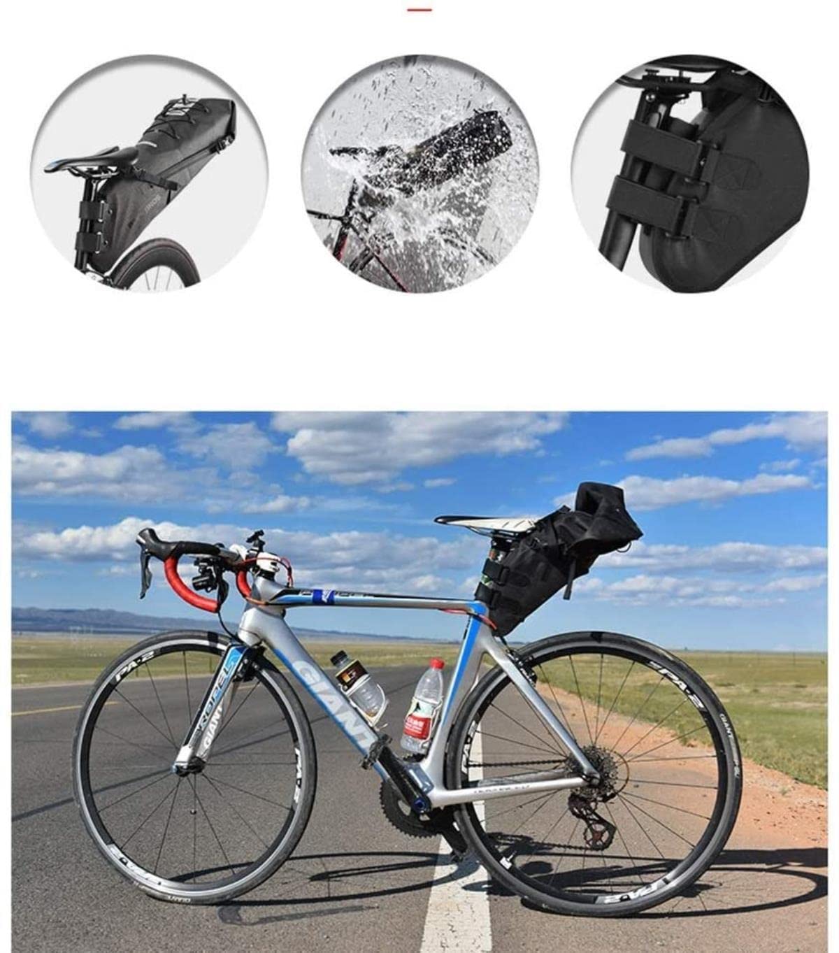 GCX- Bike frame borsa all'aperto moda a rilascio rapido impermeabile borsa per bici da trasporto bagagli pacchetti rack panniers con coperchio antipioggia adatta la maggior parte dei tipi di biciclett