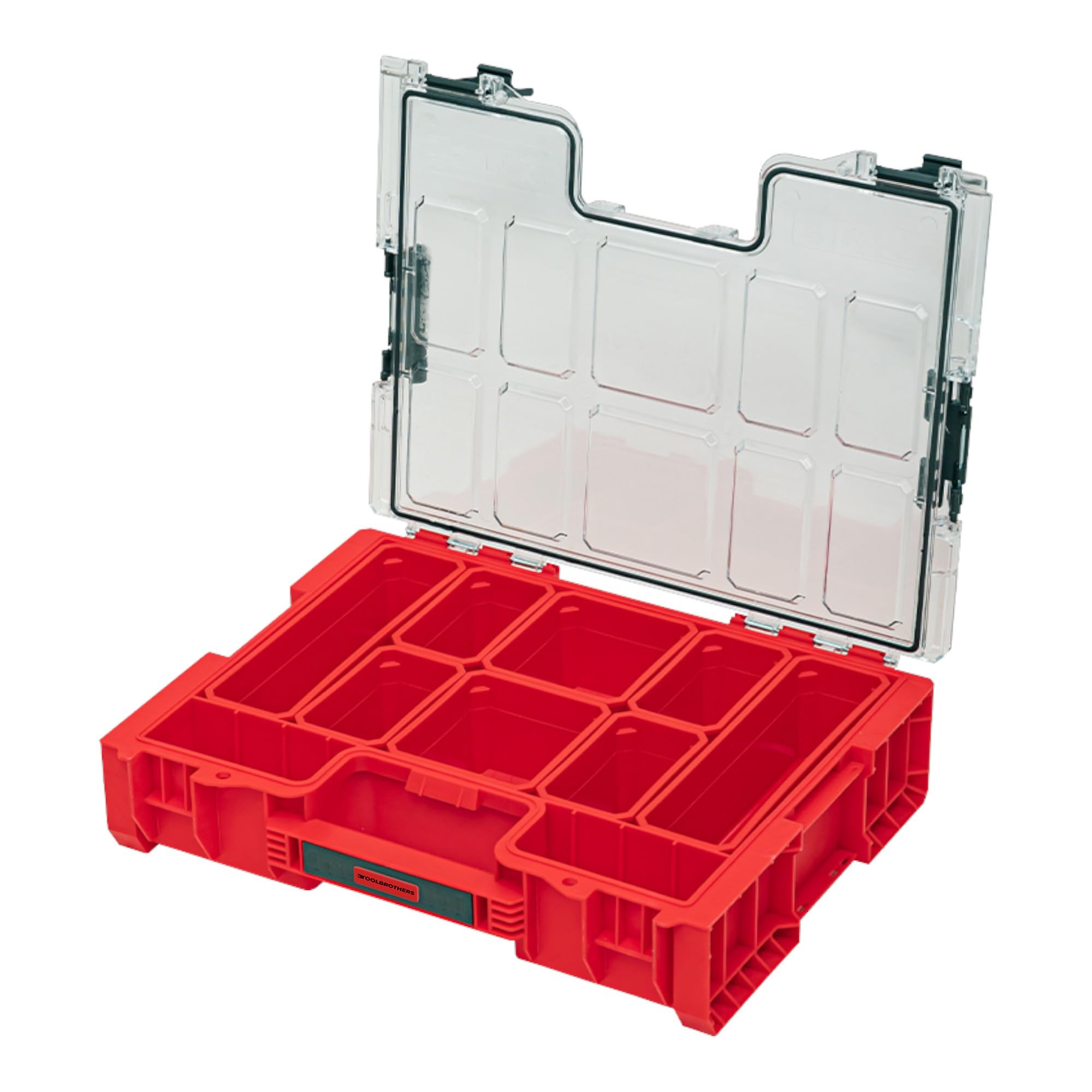Toolbrothers RHINO PRO Organizer 300 RED ULTRA HD, impilabile, 452 x 358 x 110 mm, 9 l, IP54 con 8 inserti