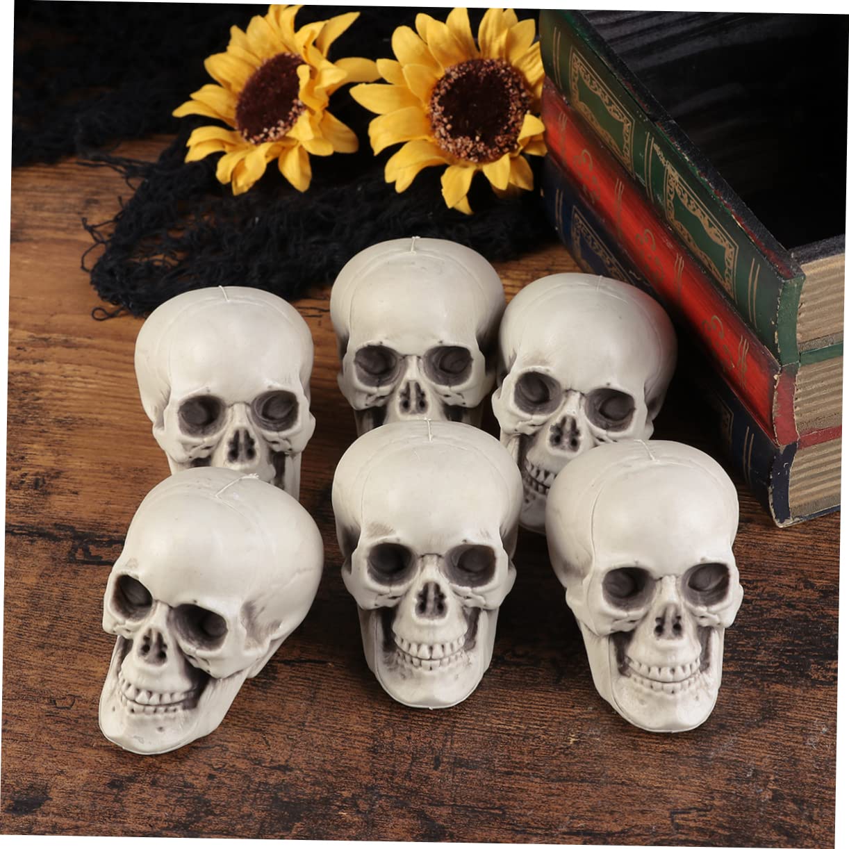 Toyvian 3 Juegos De Decoración De Calaveras Halloween De Plástico con Forma De Calavera Decoración del Hogar Niños Y Niñas 6 Piezas X 3
