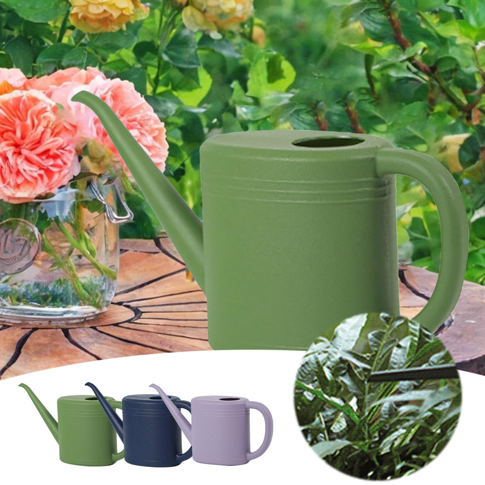 GFrind Watering Can 1 Gallon for Indoor Plants, Garden, Outdoor Plant House Flower, Gallon Long Spout with Sprinkler Head Plastic Watering Can (Blue)