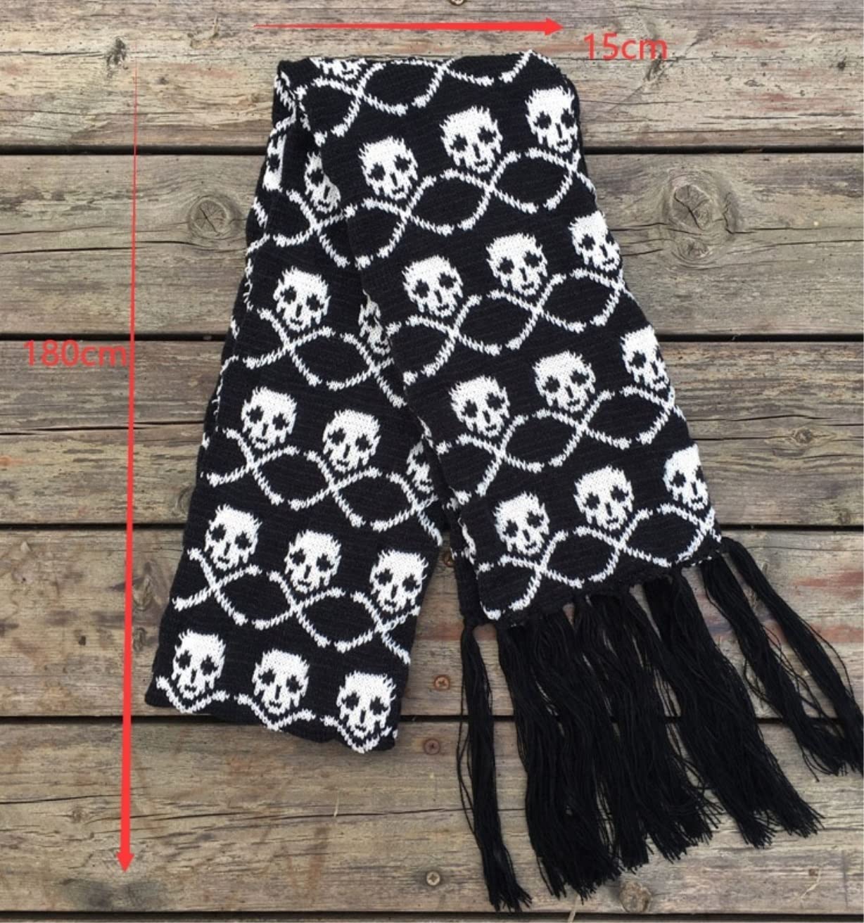 Habrur Scarf Skull Winter Knitted Unisex Scarf Skeleton Scarf