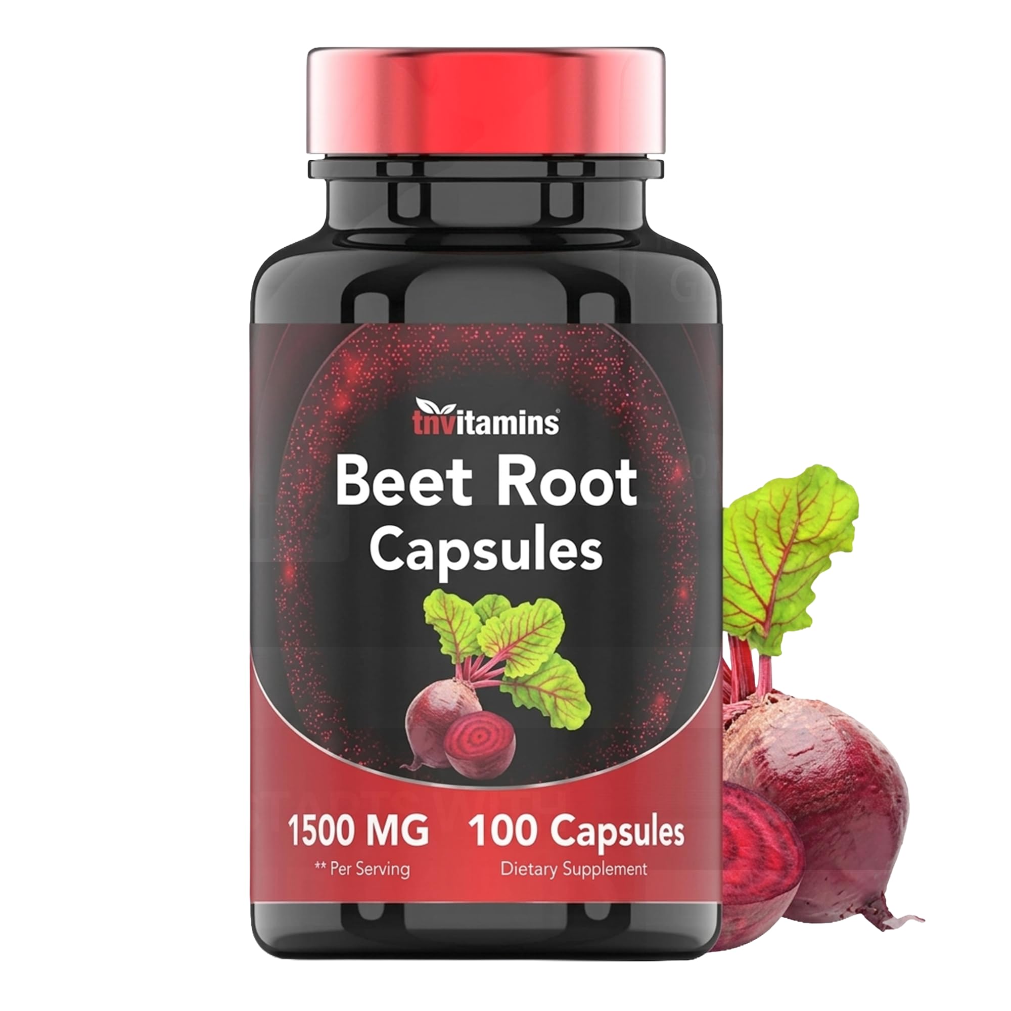 Beet Root Capsules 1500 Mg - 100 Capsules | Beet Root Powder Extract Capsules | Non-GMO & Gluten-Free | Produced in The USA | TNVitamins