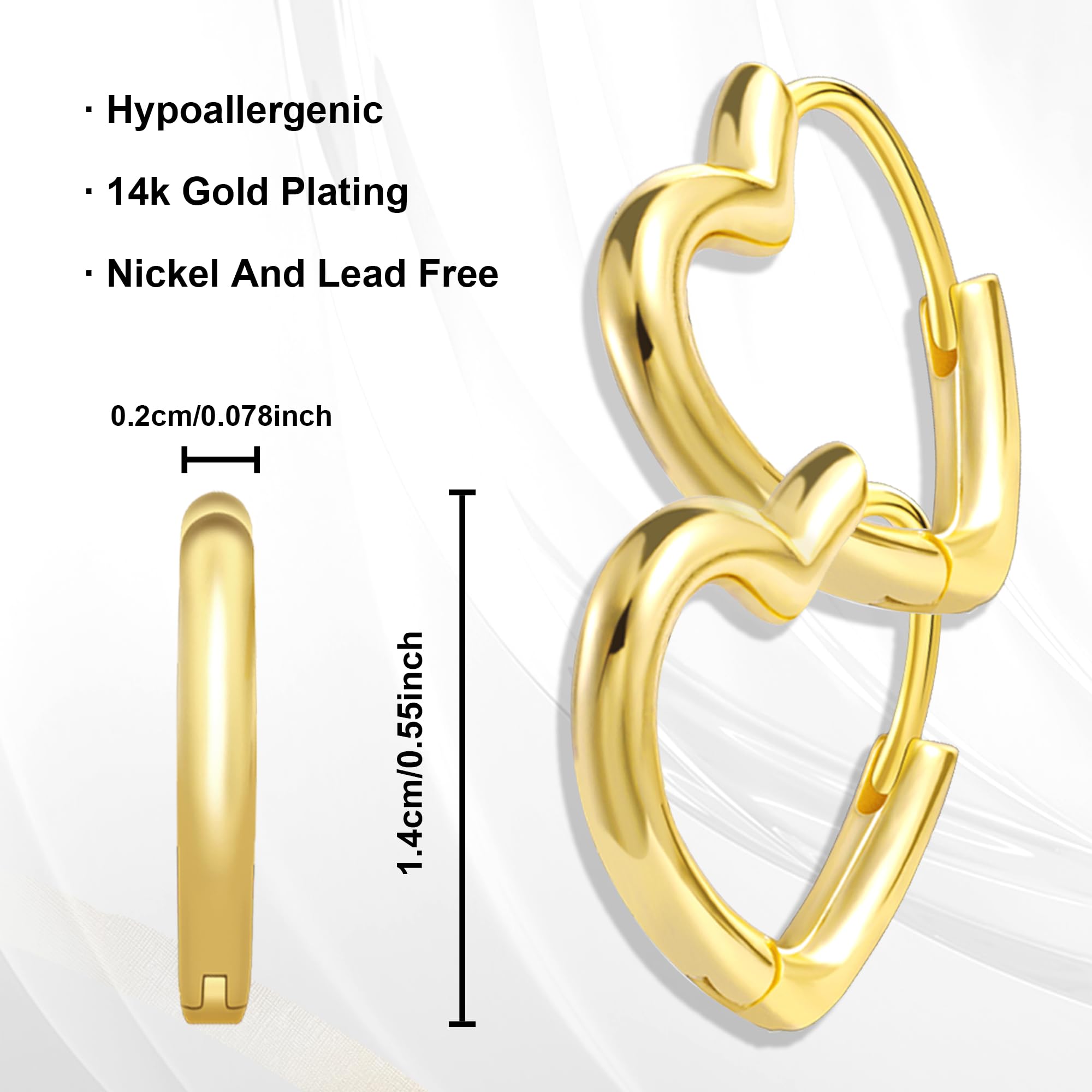 ALEXCRAFT Orecchini Donna Argento 925 a Cerchio Oro Placcato 14K/ Oro Bianco Cerchietti Piccoli con Confezione