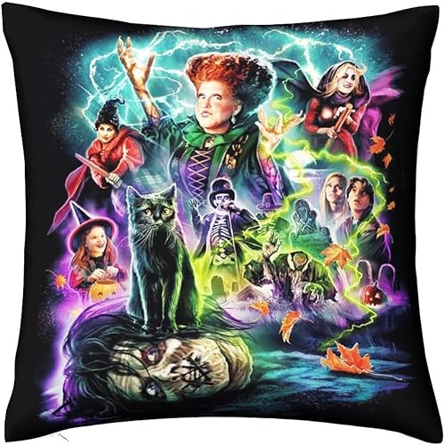 Fundas de almohada de película clásica de terror de 18 x 18 pulgadas, fundas de almohada decorativas de Halloween para decoración de fiesta temática