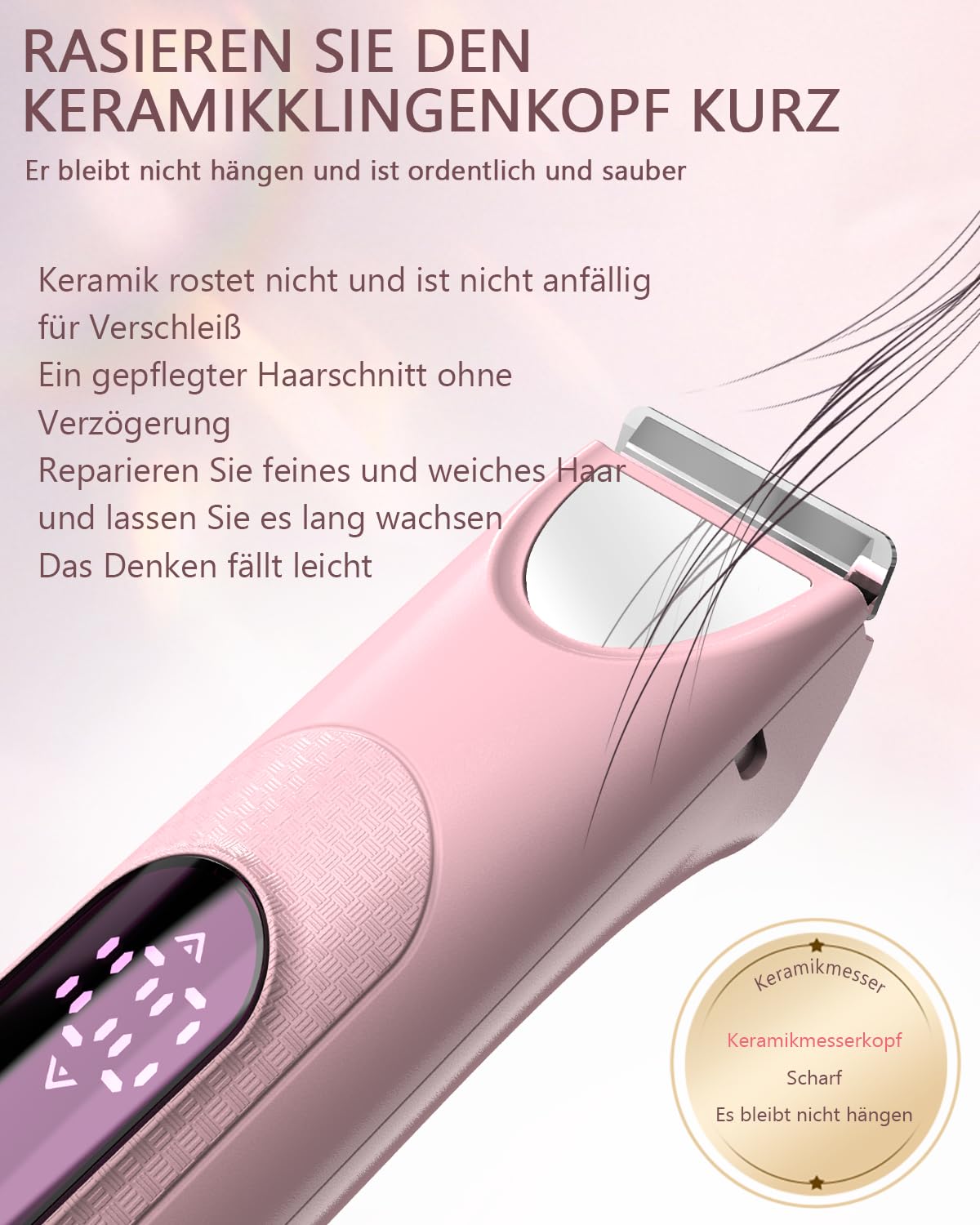 Afeitadora Eléctrica Mujer, Set de Depiladora Electrica 3 en 1 para Mujer, IPX7 Utilizable en seco/mojado Recortadora Corporal Mujer, Apto para Facial, Cuerpo y Las Zonas íntimas